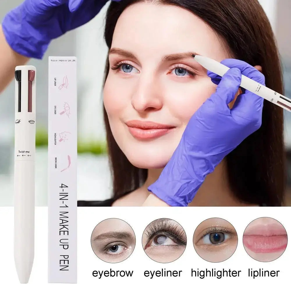 4 in 1 Waterproof Makeup Pen – Eyebrow Pencil, Lip Liner, Eyeliner, Highlighter | Long-Lasting, Easy to Use, Smudge-Proof | Random Color – Best Makeup Tool in Pakistan Gadget Xpres