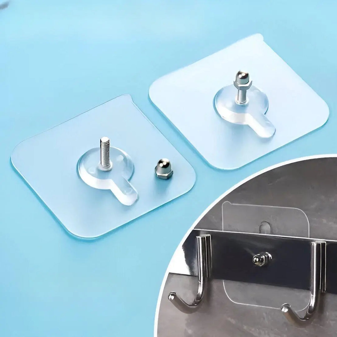Pack of 4 Heavy Duty Adhesive Screw Hooks – No Drilling, Waterproof, Strong Hold for Doors, Walls – Nail-Free Hanging Hooks for Home & Kitchen (Multipurpose) Gadget Xpres