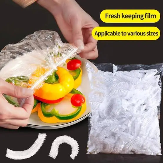 100pc Disposable Cling Film Cover – Food Fresh-Keeping, Dust-Proof Plastic Cover for Fridge, Fruits, Bowls – Reusable & Affordable (Pakistan) Gadget Xpres