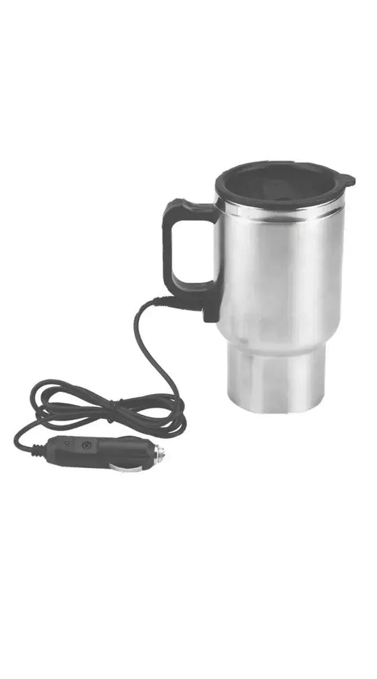 "12V 450ml Heated Travel Mug – Electric Car Coffee/Tea/Soup Cup – USB & Car Charger – Portable Warmer for Travel & Office – Best Gift (Gadget Xpres)" Gadget Xpres