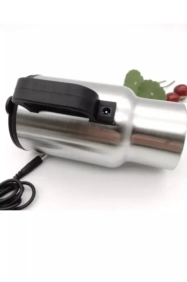 "12V 450ml Heated Travel Mug – Electric Car Coffee/Tea/Soup Cup – USB & Car Charger – Portable Warmer for Travel & Office – Best Gift (Gadget Xpres)" Gadget Xpres