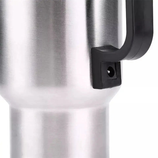 "12V 450ml Heated Travel Mug – Electric Car Coffee/Tea/Soup Cup – USB & Car Charger – Portable Warmer for Travel & Office – Best Gift (Gadget Xpres)" Gadget Xpres