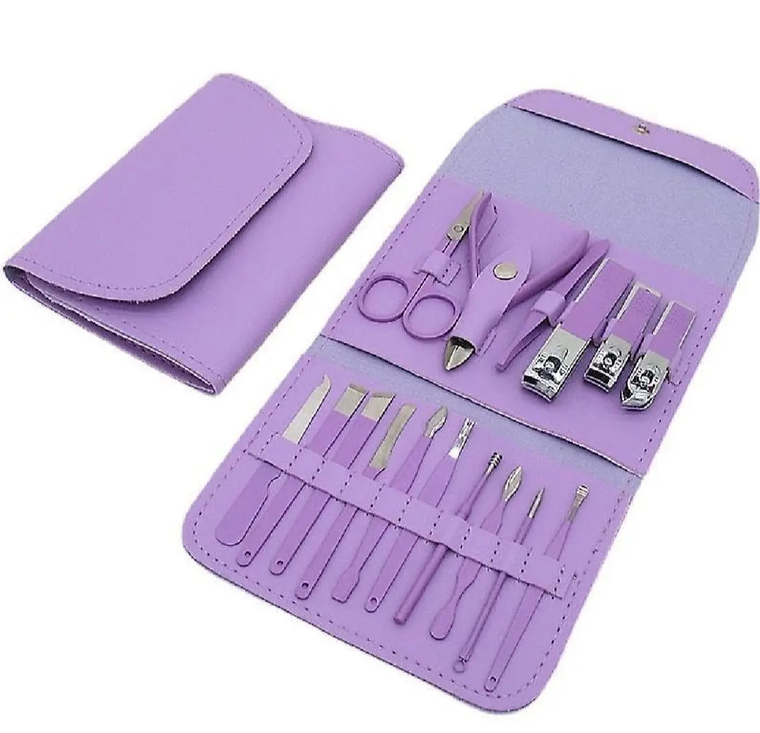 16 PCS Professional Manicure Pedicure Set – Premium Stainless Steel Nail Care Kit with Leather Case Gadget Xpres