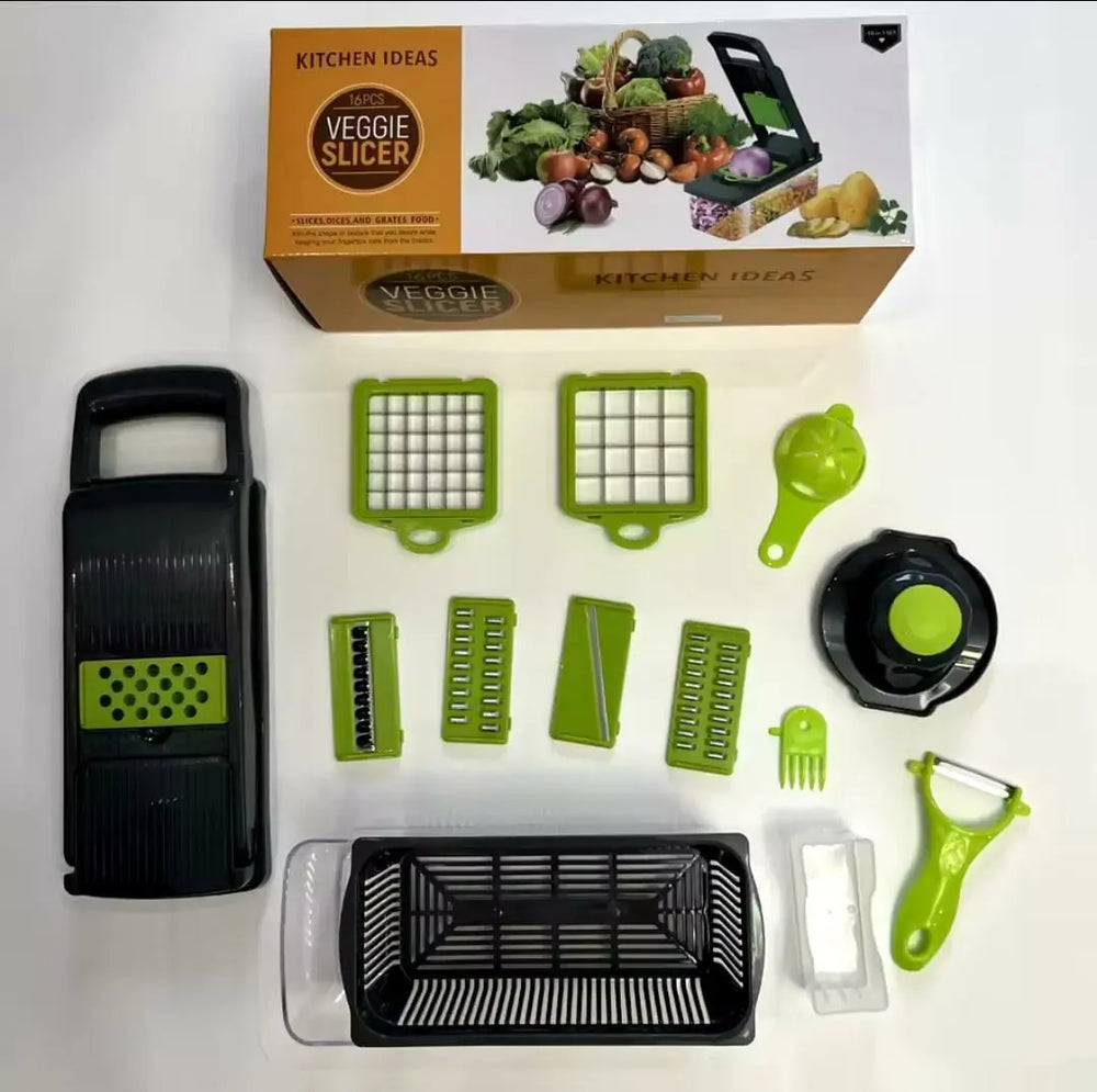 16 in 1 Mandoline Slicer & Vegetable Chopper - Kitchen Cutter Grater for Onion, Tomato, Carrot (Gadget Xpres) Gadget Xpres