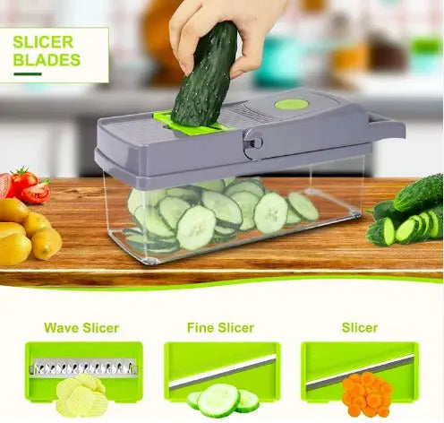 16 in 1 Mandoline Slicer & Vegetable Chopper - Kitchen Cutter Grater for Onion, Tomato, Carrot (Gadget Xpres) Gadget Xpres