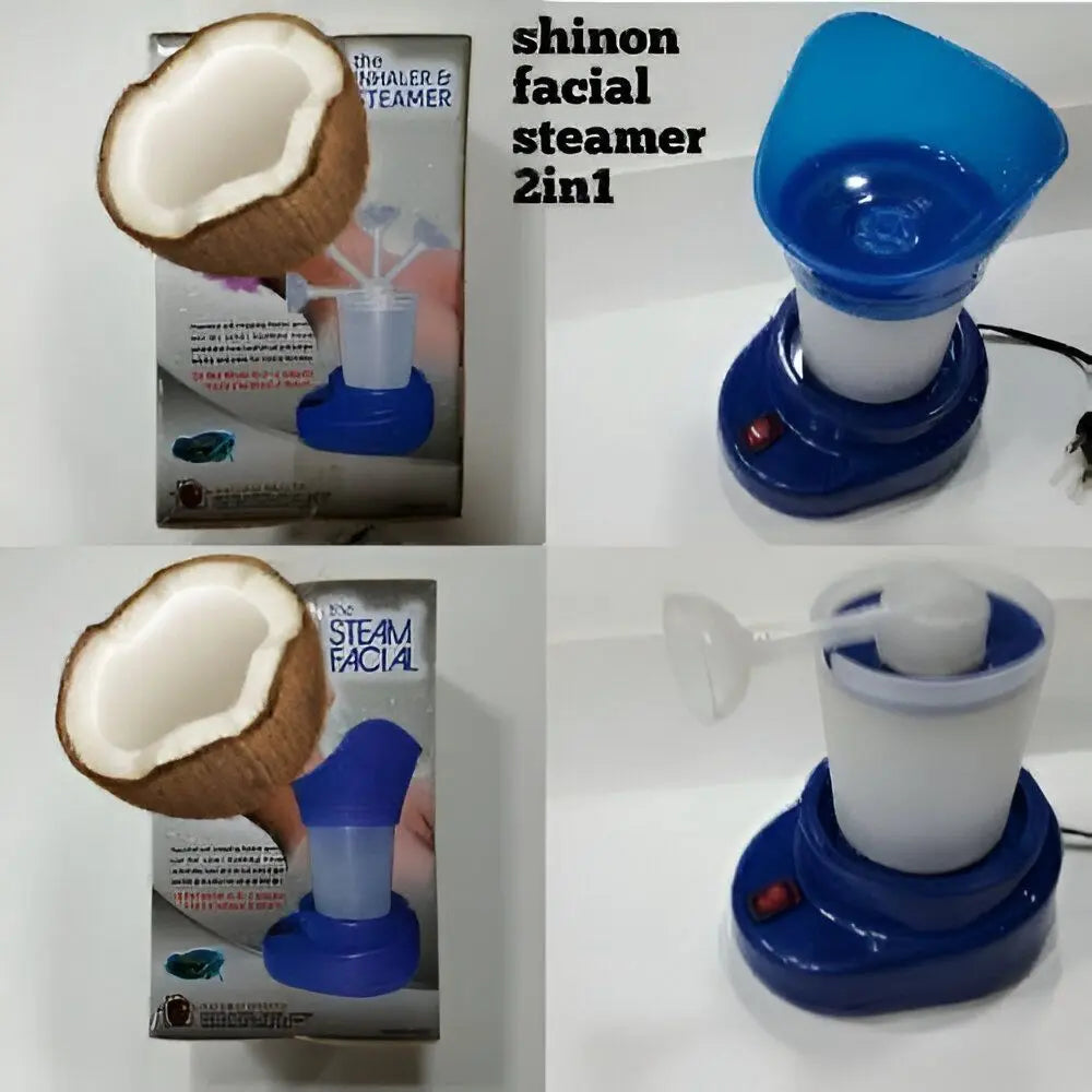 2 in 1 Facial Steamer & Inhaler Machine for Blocked Nose, Glowing Skin Care - Home Spa Gadget Xpres