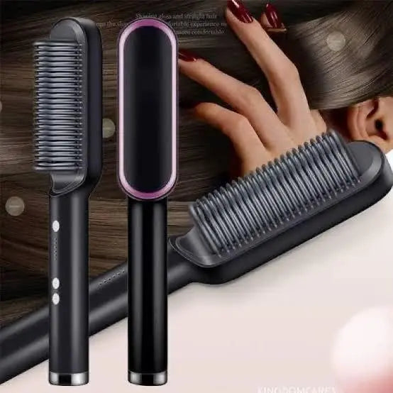 2-in-1 Hair Straightening Comb & Curling Brush – Fast Heating, Anti-Damage, Dual-Purpose Styling Tool for Women – Random Colors – Professional Salon Results at Home Gadget Xpres