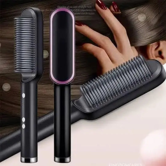 2-in-1 Hair Straightening Comb & Curling Brush – Fast Heating, Anti-Damage, Dual-Purpose Styling Tool for Women – Random Colors – Professional Salon Results at Home Gadget Xpres