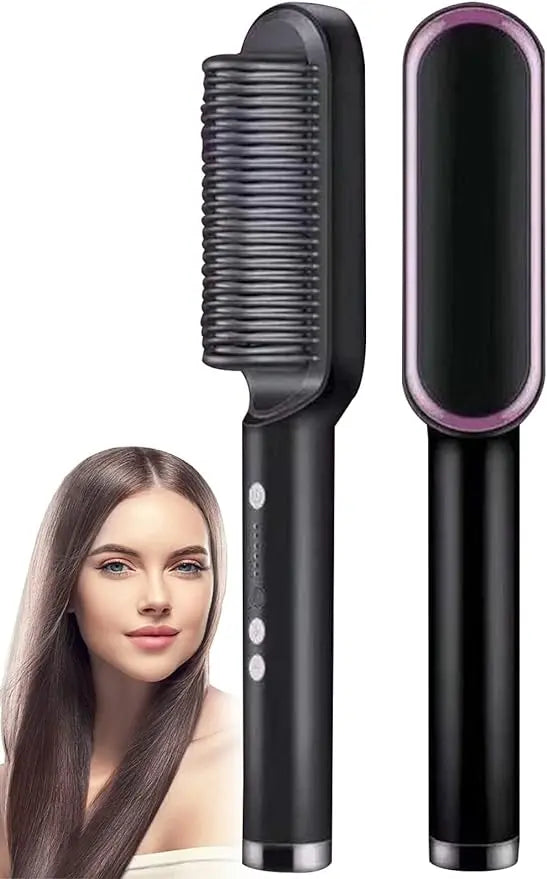 2-in-1 Hair Straightening Comb & Curling Brush – Fast Heating, Anti-Damage, Dual-Purpose Styling Tool for Women – Random Colors – Professional Salon Results at Home Gadget Xpres