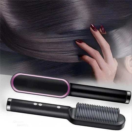 2-in-1 Hair Straightening Comb & Curling Brush – Fast Heating, Anti-Damage, Dual-Purpose Styling Tool for Women – Random Colors – Professional Salon Results at Home Gadget Xpres