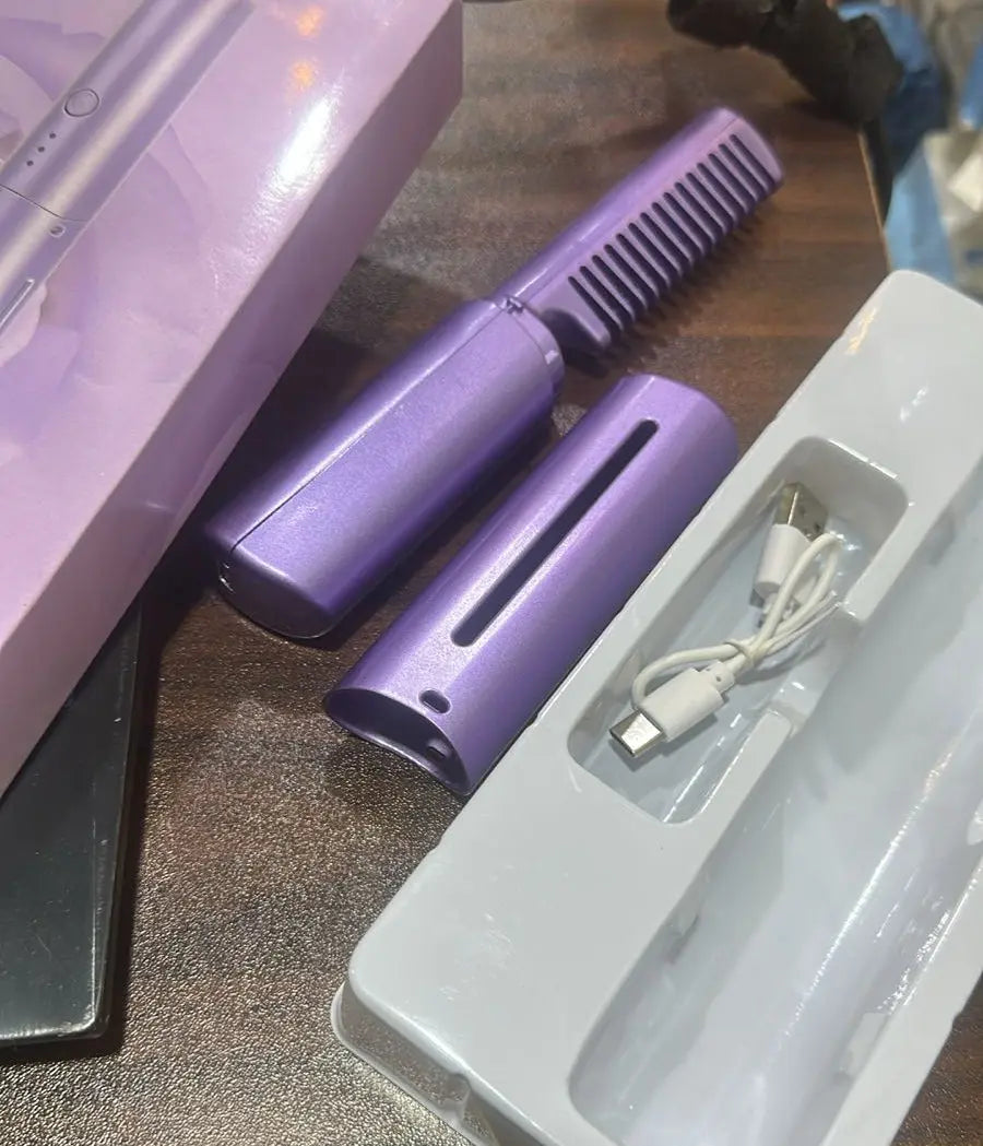2-in-1 Hair Styling Brush, Straightener