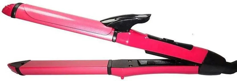 2-in-1 Nova Hair Straightener & Curler – Ceramic Plates, Fast Heating, Dual Styler for Straight & Curly Hair – Lightweight, Travel-Friendly (NH-2009)" Gadget Xpres