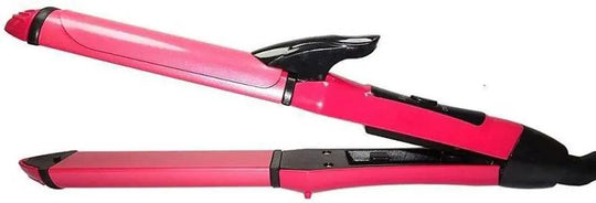 2-in-1 Nova Hair Straightener & Curler – Ceramic Plates, Fast Heating, Dual Styler for Straight & Curly Hair – Lightweight, Travel-Friendly (NH-2009)" Gadget Xpres