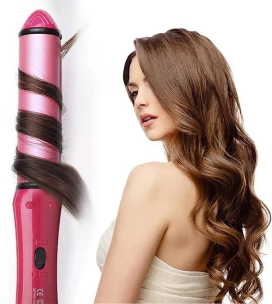 2-in-1 Nova Hair Straightener & Curler – Ceramic Plates, Fast Heating, Dual Styler for Straight & Curly Hair – Lightweight, Travel-Friendly (NH-2009)" Gadget Xpres