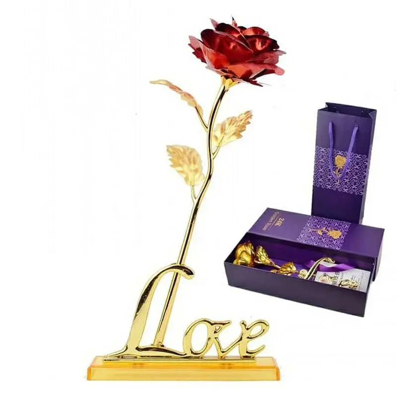 24k Gold Plated Rose in Gift Box – Luxury Mother’s Day, Ramazan, Wedding Gift for Her – Premium Gold-Dipped Eternal Flower (Pakistan)e Gadget Xpres