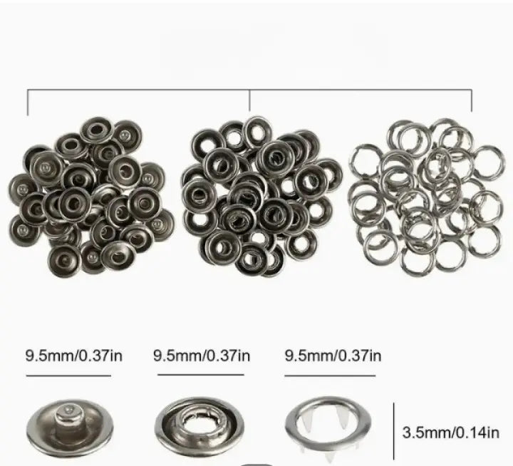 25 PCs Imported Quality Metal Snap Buttons | Tich Buttons for Dresses & Kurtas | Durable Jeems & Kammez Fasteners Gadget Xpres