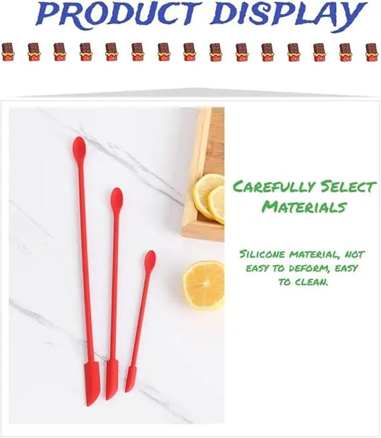 3-Piece Mini Silicone Telescopic Spatula Set – Heat-Resistant, Non-Slip Grip – Perfect for Cooking, Cosmetics, Jam & Honey Scooping (Pakistani Kitchen & Beauty Essential) Gadget Xpres