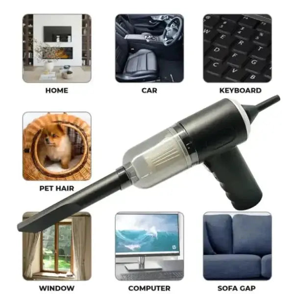 3-in-1 Portable Mini Vacuum Cleaner | Wireless Handheld Dust Blower for Car, Home, Laptop, Keyboard | Rechargeable USB Charging | Microscopic Dust Removal Gadget Xpres
