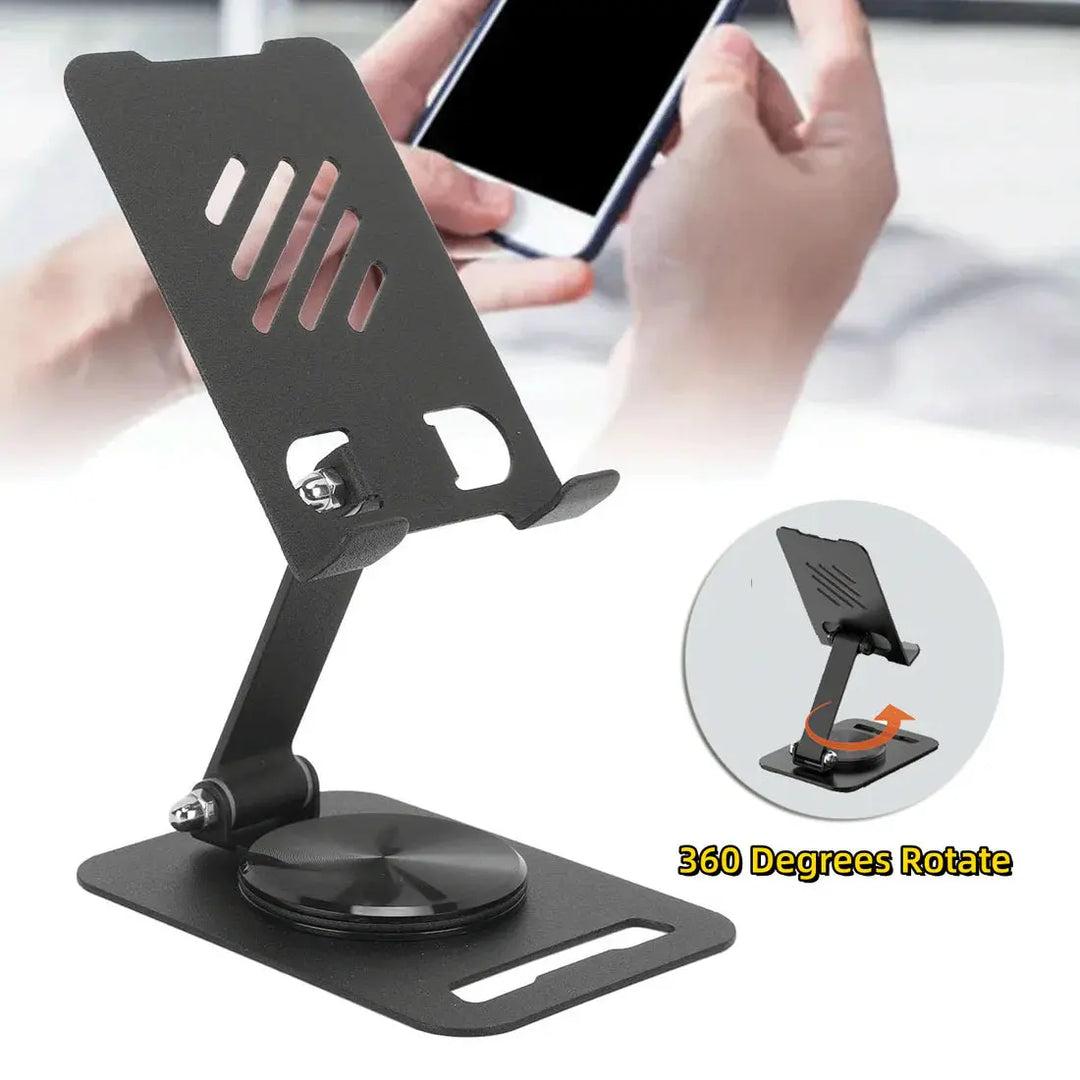 360° Rotating Metal Phone Stand | Adjustable Phone & Tablet Holder | Durable Desk Stand for iPhone, Samsung (Random Color) – Gadget Xpres Gadget Xpres