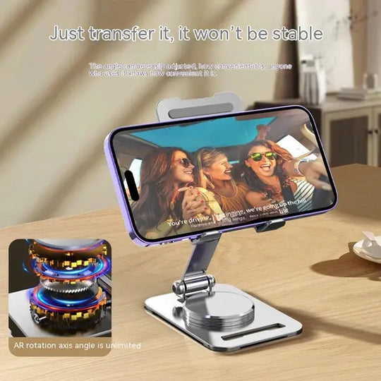 360° Rotating Metal Phone Stand | Adjustable Phone & Tablet Holder | Durable Desk Stand for iPhone, Samsung (Random Color) – Gadget Xpres Gadget Xpres