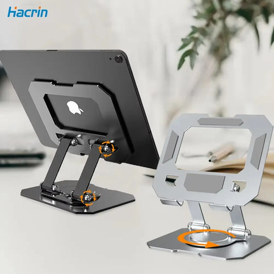 360° Rotating Metal Tablet &amp; Mobile - Adjustable, Foldable, and Portable Desk Mount with Cooling Design for Phones, Tablets, and Small Devices, Device Cooling Stand | Stainless Steel Stand, Tablet Holder Stand - Random Color Gadget Xpres