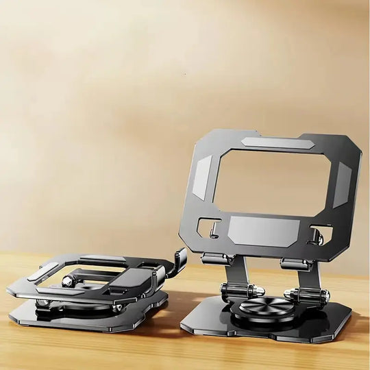 360° Rotating Metal Tablet &amp; Mobile - Adjustable, Foldable, and Portable Desk Mount with Cooling Design for Phones, Tablets, and Small Devices, Device Cooling Stand | Stainless Steel Stand, Tablet Holder Stand - Random Color Gadget Xpres