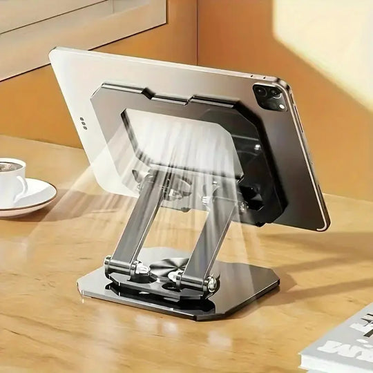 360° Rotating Metal Tablet &amp; Mobile - Adjustable, Foldable, and Portable Desk Mount with Cooling Design for Phones, Tablets, and Small Devices, Device Cooling Stand | Stainless Steel Stand, Tablet Holder Stand - Random Color Gadget Xpres