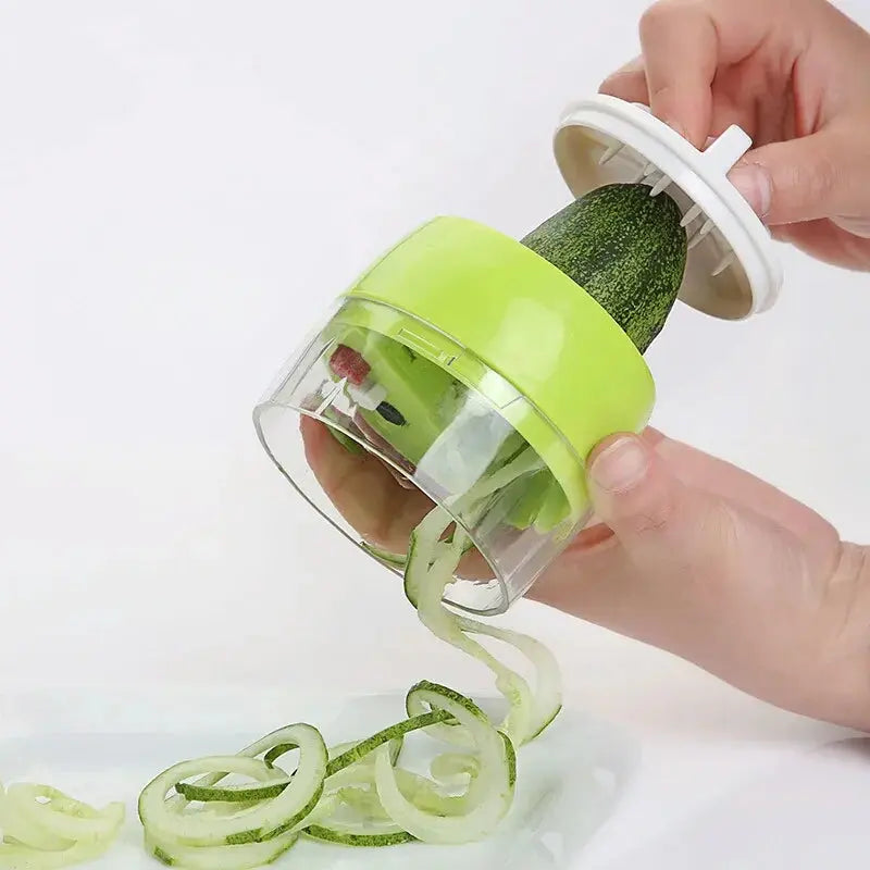 4-in-1 Vegetable Spiral Cutter – BPA-Free ABS Plastic & 304 Stainless Steel Blades – Kitchen Slicer for Zoodles, Chips, Salad (Gadget Xpres) Gadget Xpres