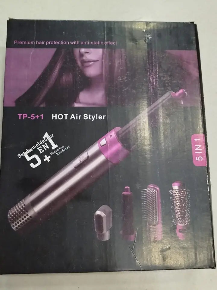 5-in-1 Electric Hair Dryer Brush | Blow Dryer & Curling Wand | Negative Ion Hair Straightener & Detachable Comb Kit (Random Color) – Gadget Xpres Gadget Xpres