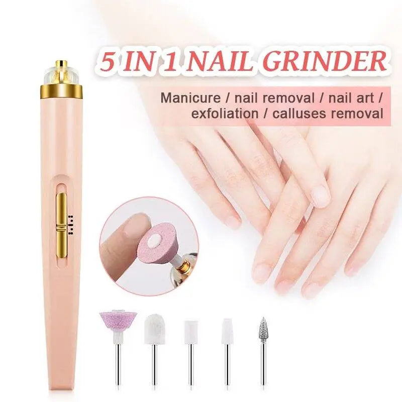 5 in 1 Professional Manicure & Pedicure Kit | Electric Nail Care Tool | Nail Grinding, Shaping, Buffing & Finishing Machine for Women | Home Salon Tool Pakistan Gadget Xpres