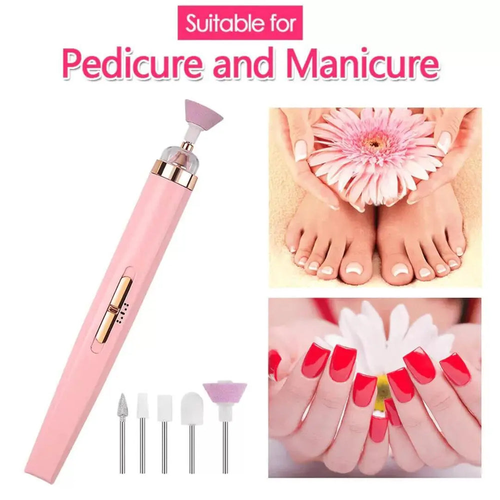 5 in 1 Professional Manicure & Pedicure Kit | Electric Nail Care Tool | Nail Grinding, Shaping, Buffing & Finishing Machine for Women | Home Salon Tool Pakistan Gadget Xpres