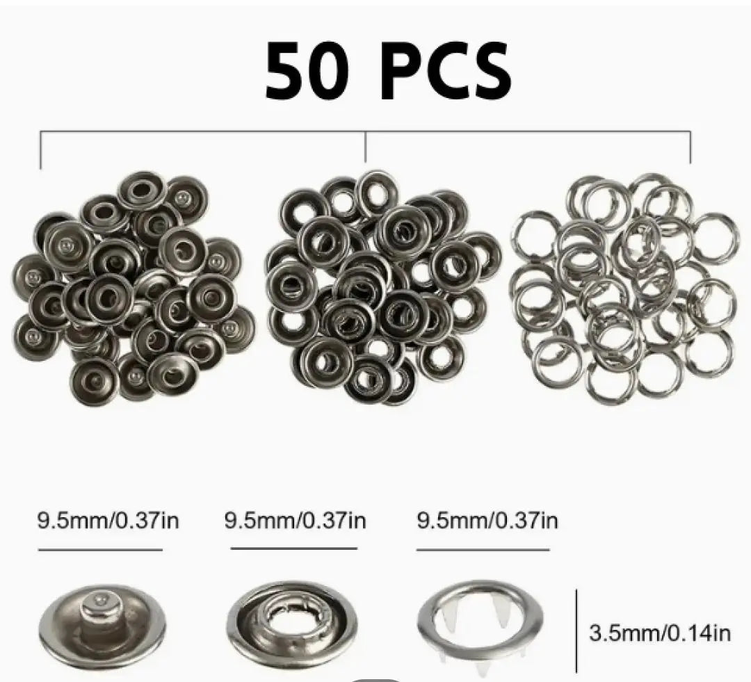 "50pcs Premium Metal Snaps / Tich Buttons – Heavy Duty, Rustproof – for Clothes, Bags, DIY Crafts – Imported Quality – Affordable Price" Gadget Xpres