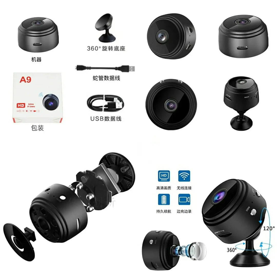 "A9 Mini Car Camera - HD 1080P WiFi Dash Cam, Night Vision, Loop Recording, Parking Monitor, Motion Detection - Vehicle Security Camera for Cars & Bikes in Pakistan" Gadget Xpres