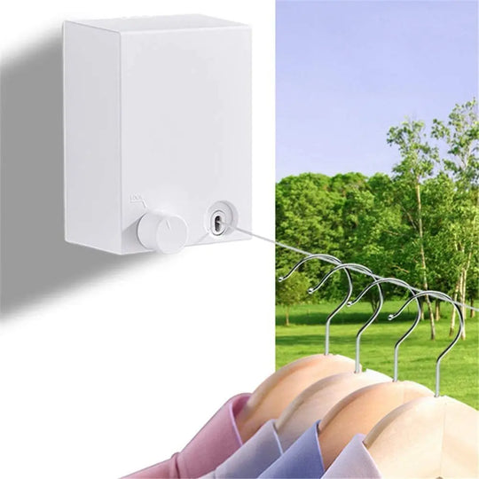 Abhsant Hot Retractable Indoor and Outdoor Clothes Wall Hanger Magic Drying Rack Balcony Bathroom Invisible Clothesline Wire Rope,Drying String for Home Balcony Room color Gadget Xpres