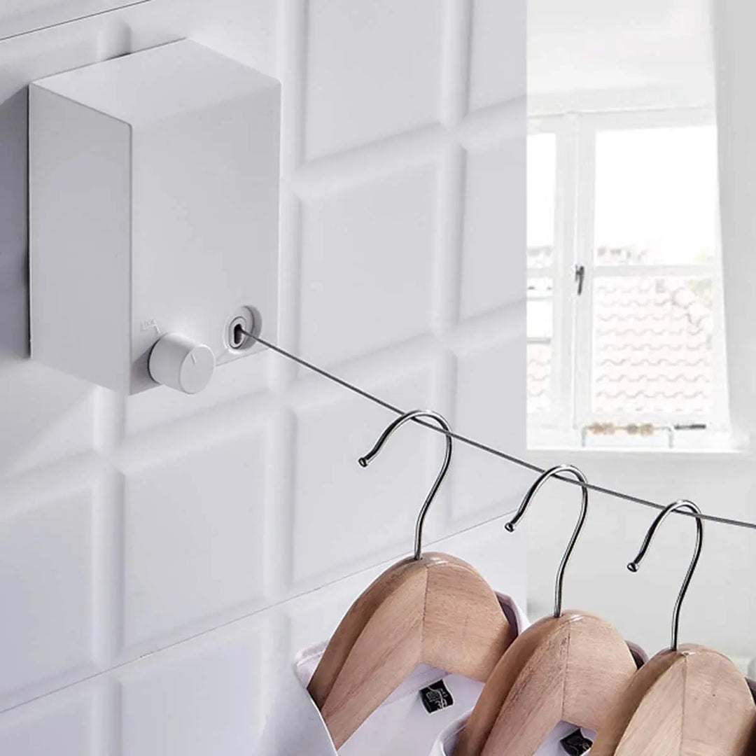 Abhsant Hot Retractable Indoor and Outdoor Clothes Wall Hanger Magic Drying Rack Balcony Bathroom Invisible Clothesline Wire Rope,Drying String for Home Balcony Room color Gadget Xpres
