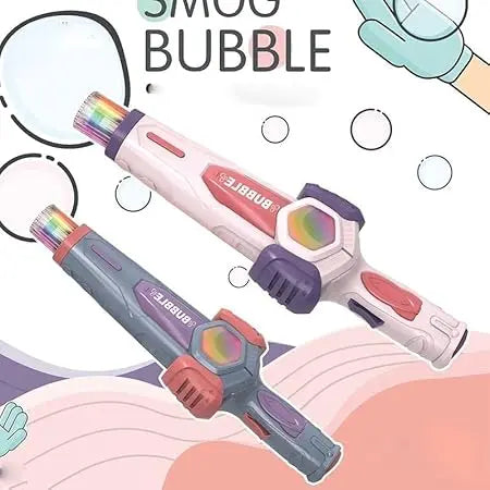 Amusing Toy Elastic Smog Bubble Machine with Bubble Water & Wand – Fun Heart Bubble Blower for Kids (Random Color) Gadget Xpres