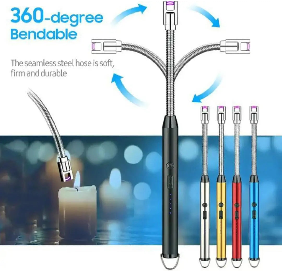 Arc Lighter USB Rechargeable - Flameless Windproof Lighter for Kitchen, Home, Outdoor (Random Color) Gadget Xpres