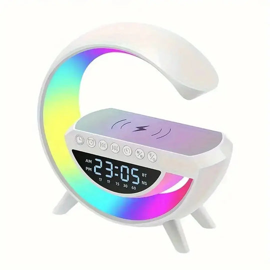 BT-3401 LED Wireless Charging Speaker – G Lamp with Alarm Clock, Bluetooth MP3, Night Light – Best Multi-Functional Speaker in Pakistan Gadget Xpres