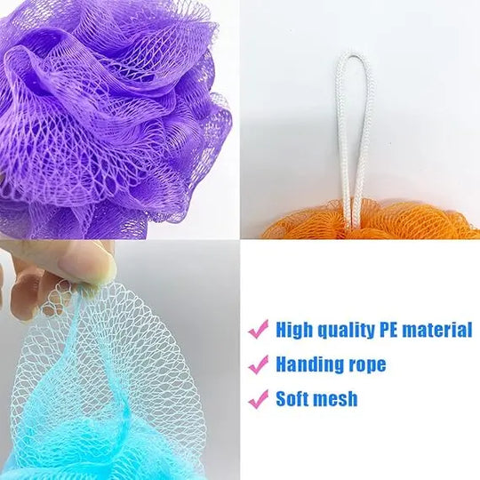 "Body Wash Puff Sponge Pack (3 Pcs) – Exfoliating Bath Sponge for Soft Skin – Random Colors – Premium Quality" Gadget Xpres