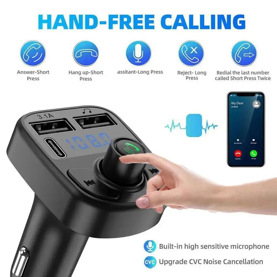 C1 Car MP3 Player Wireless FM Transmitter Bluetooth | Car Charger & MP3 Modulator | Car Accessories (Random Color) for Pakistan Gadget Xpres