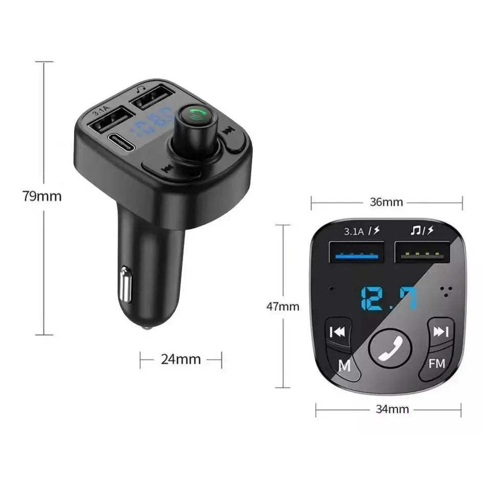 C1 Car MP3 Player Wireless FM Transmitter Bluetooth | Car Charger & MP3 Modulator | Car Accessories (Random Color) for Pakistan Gadget Xpres