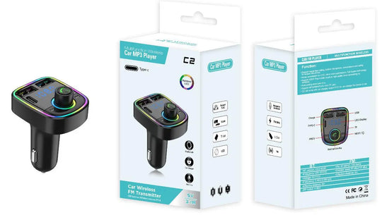 C1 Car MP3 Player Wireless FM Transmitter Bluetooth | Car Charger & MP3 Modulator | Car Accessories (Random Color) for Pakistan Gadget Xpres