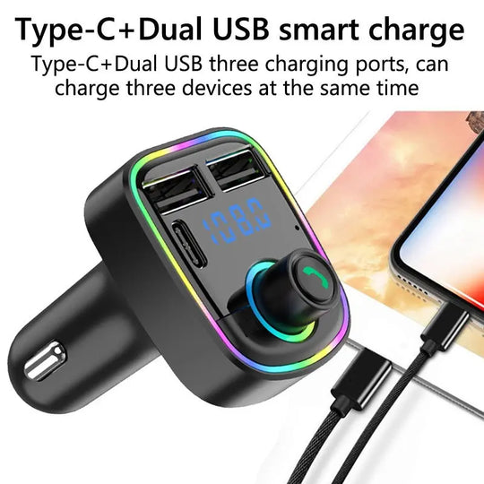 C1 Car MP3 Player Wireless FM Transmitter Bluetooth | Car Charger & MP3 Modulator | Car Accessories (Random Color) for Pakistan Gadget Xpres