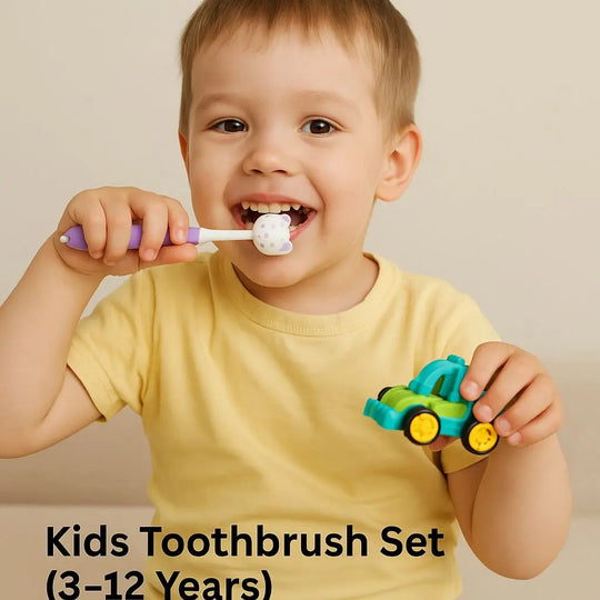 CHOFN Kids Toothbrush Set (3-12 Years) - Soft Bristles with Toy Car Gift - Fun Oral Care for Boys & Girls Gadget Xpres