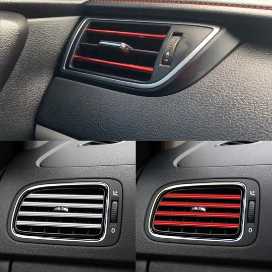Car air-conditioning grill moulding for decorating  ,Car AC Decor Strip Only Red colour Gadget Xpres