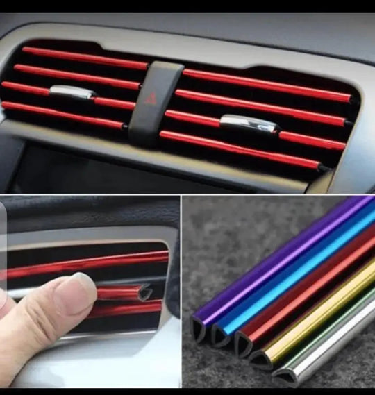 Car air-conditioning grill moulding for decorating  ,Car AC Decor Strip Only Red colour Gadget Xpres