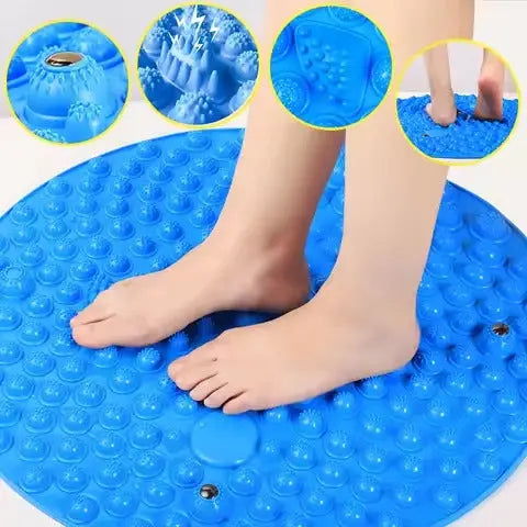 Circular Jogging Foot Massage Pad - Meridian Acupressure Board for Pain Relief (Blue) Gadget Xpres