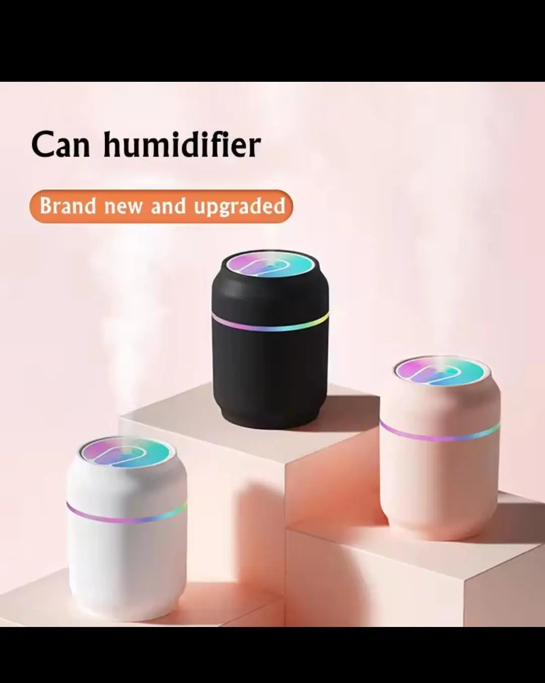 "Creative USB Can Air Humidifier – Portable Mist Maker with Colorful LED Light for Home, Car, Office | Cool & Fresh Air Gadget (Pakistan)" Gadget Xpres