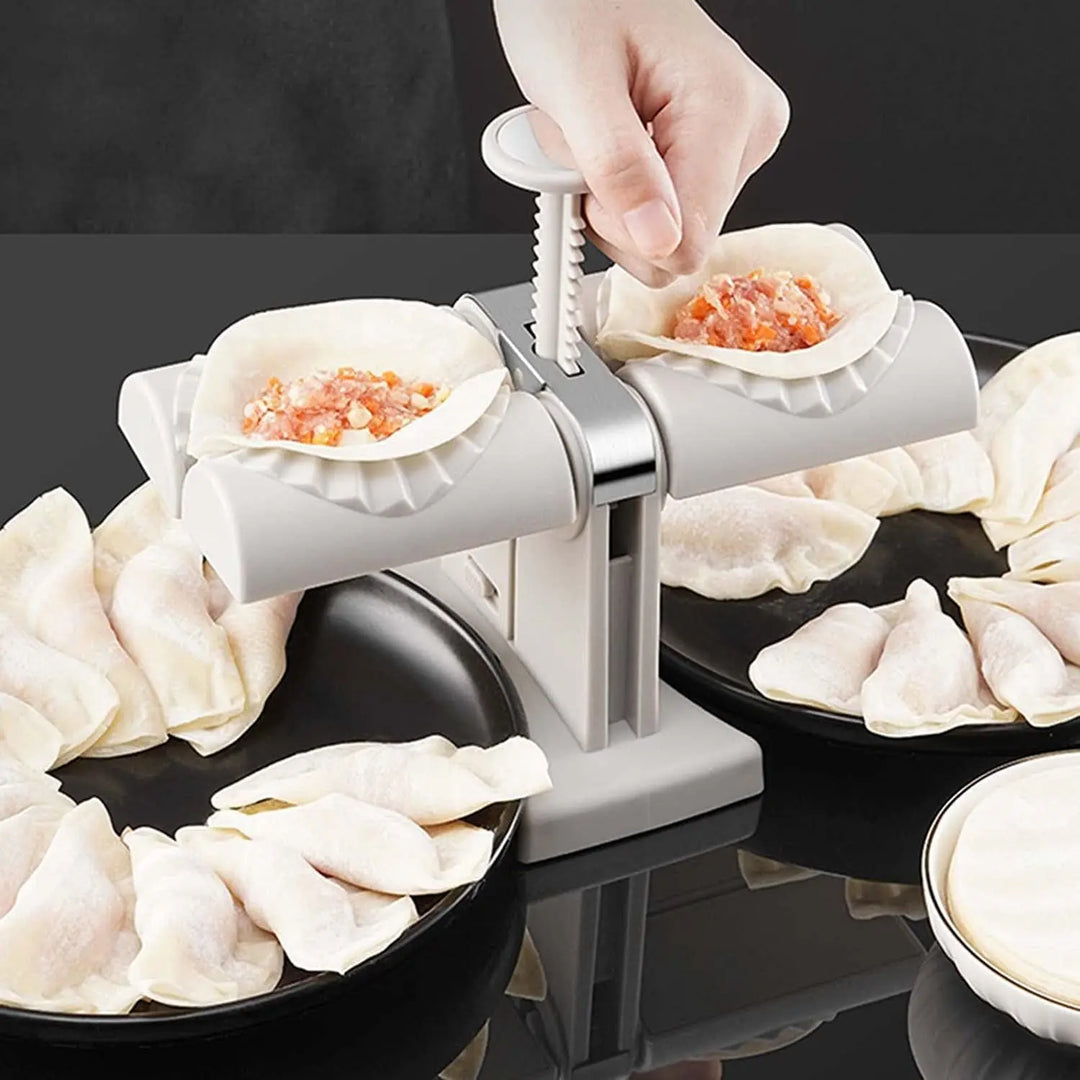 Dumpling & Samosa Maker Machine – Automatic Double Header | Quick & Easy Homemade Samosas, Patties | Durable & Safe Kitchen Tool (Box Packing) Gadget Xpres