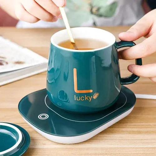 Electric Heated Coffee Mug with Temperature Control Pad – Warm Cup for Office & Home Use in Pakistan (Random Color) Gadget Xpres